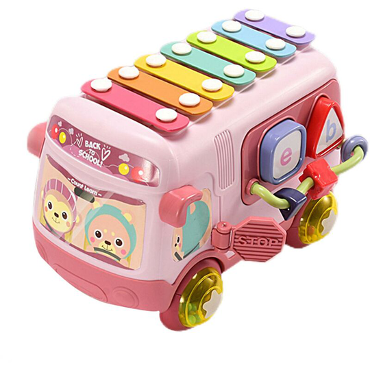FlkwoH Children's Multi-functional Hand Drum Bus Percussion Piano Toy Early Childhood