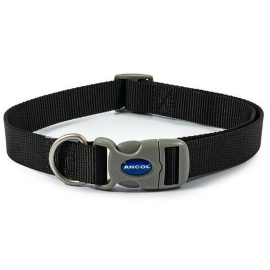 Viva Adjustable Dog Collar (20cm - 30cm) (Black) - Black - Ancol