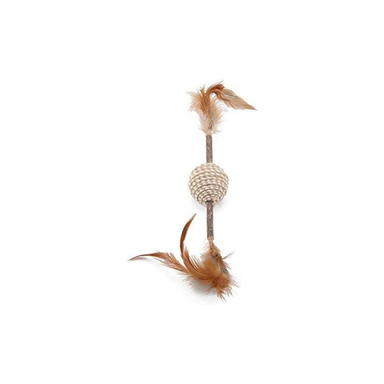Catnip Sticks, Natural Matarabi Molar Toy Cat Teeth Cleaning Sisal Interactive Chew Toys for Cats Kitten Kitty Dental Health (White Ball)