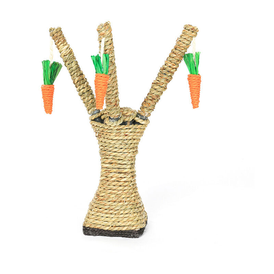 Perle Raregb - Sisal Cat Scratch Board Tree Branch Scratch Grass Rope Funny Cat Jumping Platform Small Pet Toy-Carrot-Boring Tree-Dutch Rat-Pet Toy