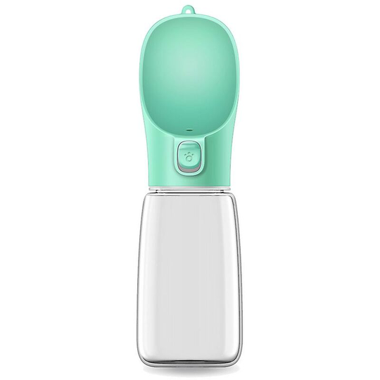 Portable Dog Bottle Water Dispenser Travel Outdoor Pet 550ml Green