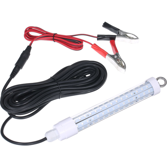 Underwater Night Fishing Light IP68 Lure Bait 12-24V 10W 120LEDs 1000lm LEDs Submersible Fish Finder Lamp with 6m/19.69ft Cord,model:White