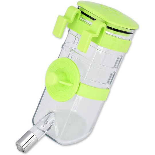 Bearsu - distinctive style Rabbit Water Bottle No Drip 350ml/12oz Dog Crate Water Dispenser Hanging Pet Cage Water Bottles - Green