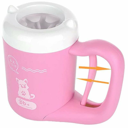 Dog Paw Cleaner Cup Muddy Paw Cleaner for Small Dogs Cats Semi Automatic Portable Foot Washer Pet Paw Cleaner s Pink