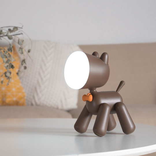 Lovely Puppy Night Light for Kid Children Bedroom Night Lamp for Working Studying Sleeping usb Rechargeable Two Brightness Gift/Toy (Brown)