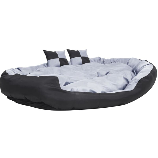 Reversible & Washable Dog Cushion Grey and Black 150x120x25 cm vidaXL - Grey
