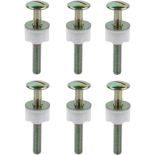 Aougo - Universal Toilet Seat Screws, 6 Pack Metal Toilet Seat Hinge Bolts and Screws, 3 Inch Steel Toilet Seat Bolts, Plastic Washers and Nuts,