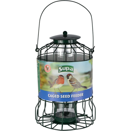 Supa Caged Wild Bird Feeder (One Size) (Black) - Black