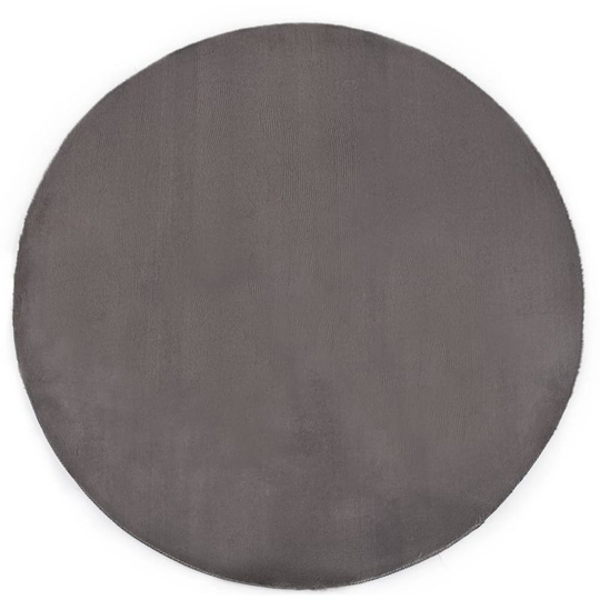 Rug 160 cm Faux Rabbit Fur Dark Grey VD25391 - Hommoo