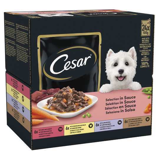 Cesar Pouches Deliciously Fresh Selection In Sauce - Saver Pack: 48 x 100g