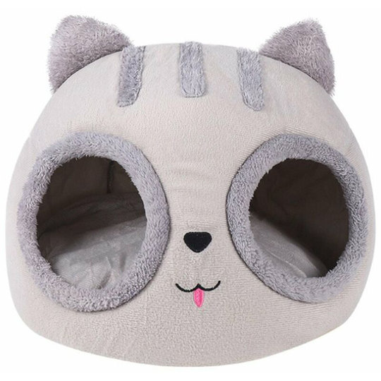 Lifcausal - Cat Cave Bed, Cat Head Type Cat Nest, Semi-enclosed Self-Warming Pet Bed, Cat Dog Deep Sleep Cave Nest Removable Washable Cushion for Cat