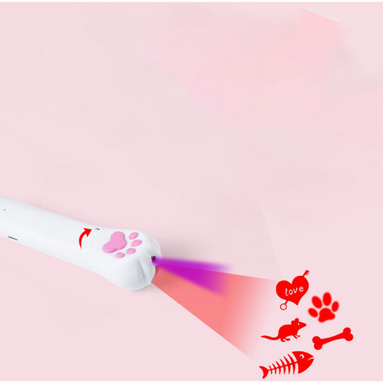 Interactive cat toy usb rechargeable with 5 patterns 13*3.5*3cm (red light) - Muff