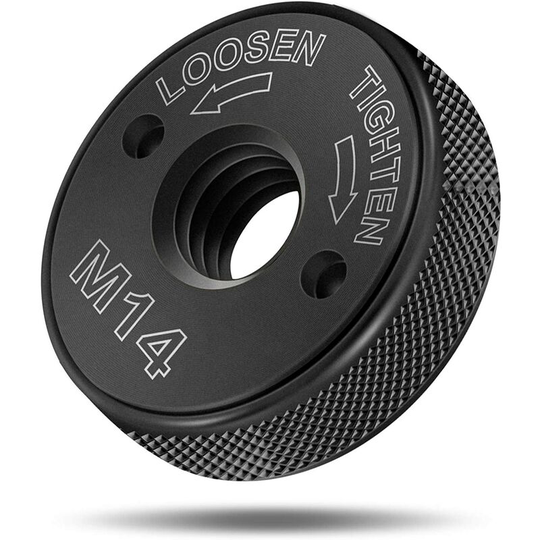 Tinor - Quick release nut sds Clic M14, for all angle grinders aeg, Black & Decker, Dewalt, Flex, Hitachi, Metabo, Makita, etc. (1 tension nut), black