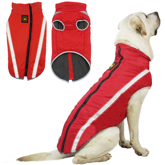 Waterproof Dog Coat Winter Warm Jacket, Pet Clothes Windproof Dog Jacket Outfit for Small Medium Dogs with Harness Hole 2XL
