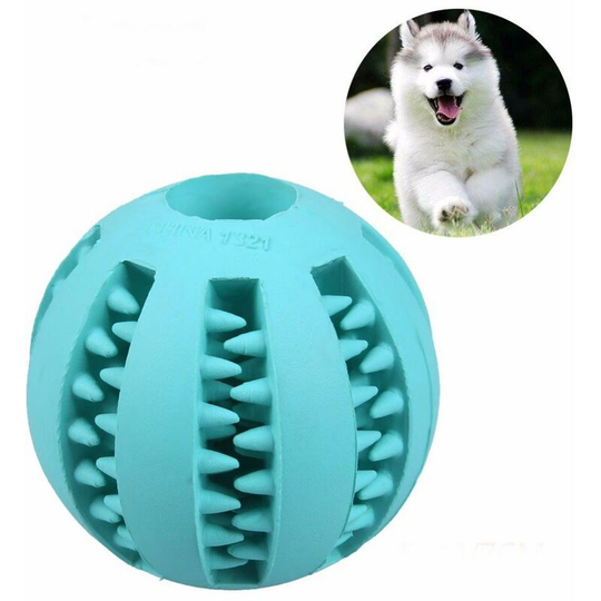 Treat Dispenser Dog Toy Ball | Interactive Dog Toys for Boredom | Dog Puzzle Toy | Teeth Cleaning (7 cm, blue)