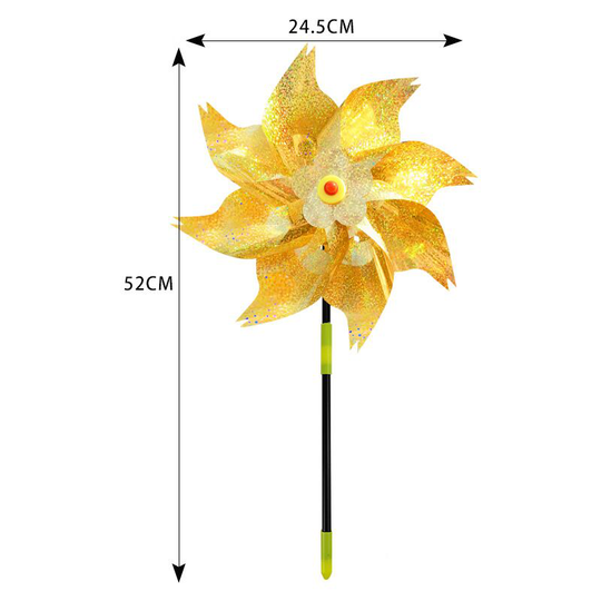 Bird Scarecrow Decoration, 4 Pcs Reflective Windmill, Anti-Bird Windmill, Scarecrow Windmill for Protecting and Decorating Garden, Farm, Orchard Gold