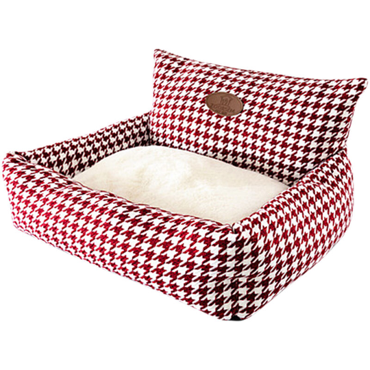 Kennel Plaid Pet Cuddler Bed Mattress Cat Litter Warm Pet Basket Supplies Puppy Cushion for Dogs Cats,model:Burgundy s - model:Burgundy s