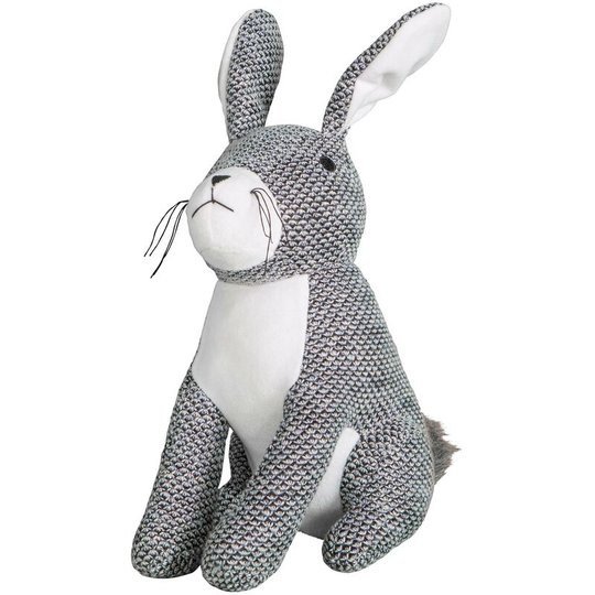 Rabbit Knitted Grey Door Stop Weighted Door Stopper - Grey - Gallery Direct
