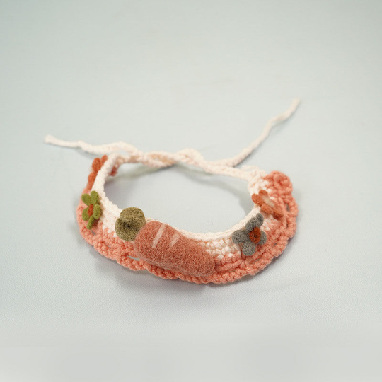 Cat Knitted Cllar, Knitted Scarf, Wool Knitted Cat Collar, Cat Collar, Radish, Lace Up - Muff
