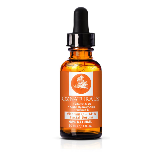 OZNaturals Vitamin C Serum + AHA For Skin - Anti Aging Anti Wrinkle Serum Combines Potent Vitamin C with Natural Alpha Hydroxy Acids Which Deliver...