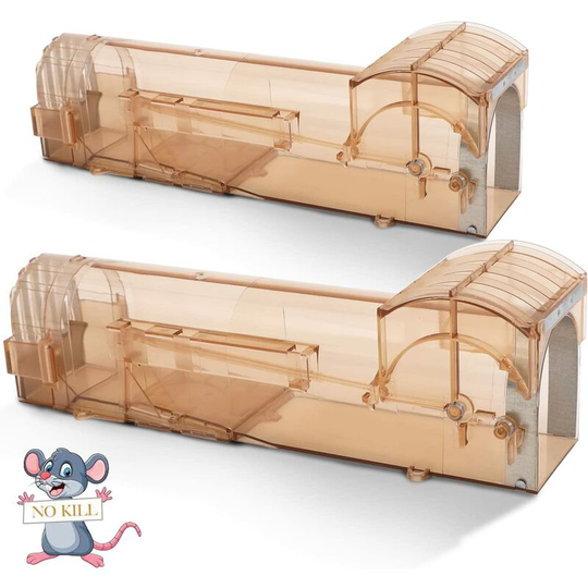 Sun Flowergb - 2 pcs Transparent and User Friendly Mouse Trap, No Need to Kill Rat Traps a Moles, Reusable Smart Mouse Catch for Indoor and Outdoor
