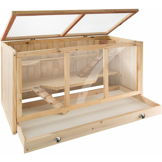 Tectake - Goldie hamster cage - gerbil cage, hamster house, wooden hamster cage - brown