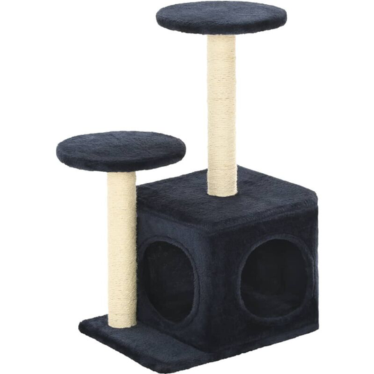 Cat Tree with Sisal Scratching Posts 60 cm Dark Blue Vidaxl Blue