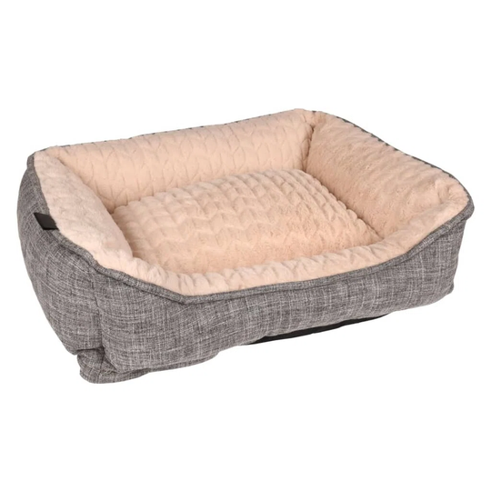 Suffolk Bolster Cushion in Grey/Brown