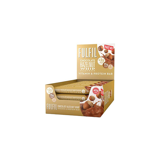 FULFIL Vitamin and Protein Snack-Size Bar (15 x 40g Bars) � Chocolate Hazelnut Whip Flavour � 15g Protein, 9 Vitamins, Low Sugar