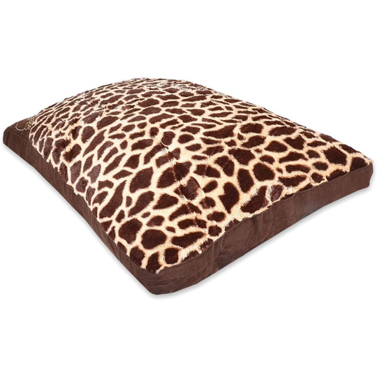 (Extra Large, Giraffe) LARGE & Extra Large Fur Dog Bed -Pet Washable Zipped Mattress Cushion or Cover