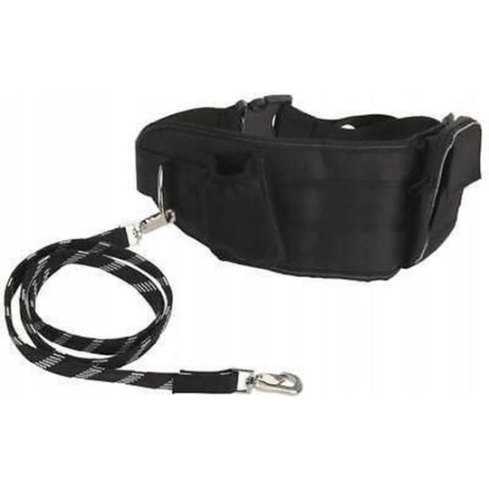 Dog Leash with Hip Band Large Black Pets Collection Black