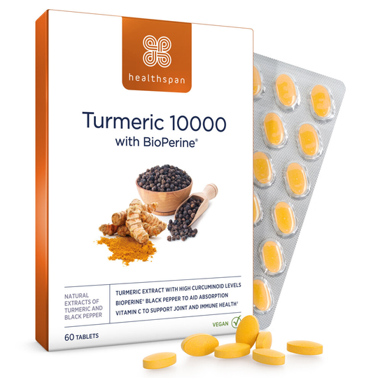 Healthspan Turmeric 10,000 with BioPerine Black Pepper, 60 Tablets