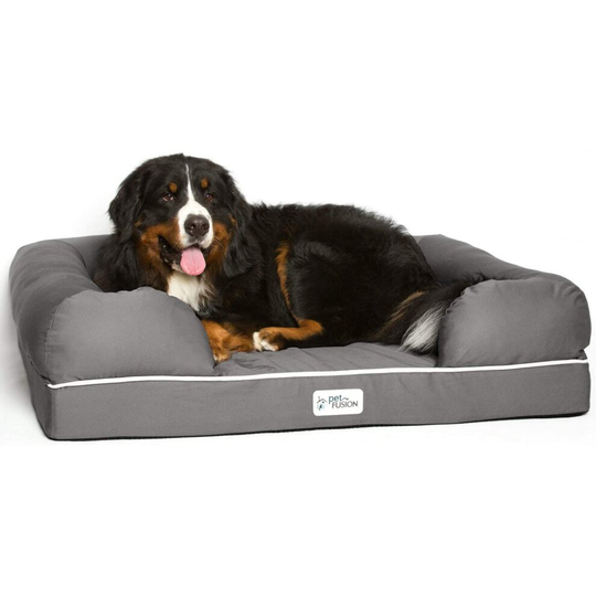(XLarge, Slate Grey) PetFusion Dog Bed WATERPROOF Memory Foam