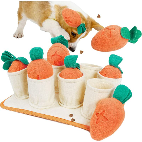 Dksfjkl - Carrot Sniffing Interactive Toy, Dog Educational Toy, Dog Feeding Mat, Squeaky Puppy Toys, Interactive Dog Training Toys (Toy)