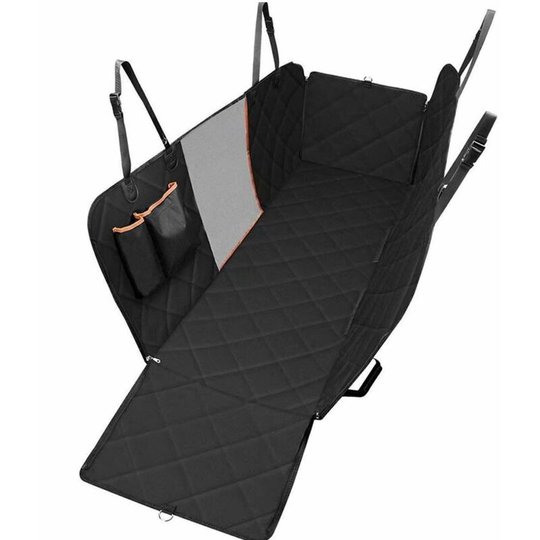 Litzee - Dog Car Seat Cover with Mesh Visual Window, Waterproof & Scratch Proof & Nonslip Back Seat Cover, Convertible Dog Hammock, Car Seat
