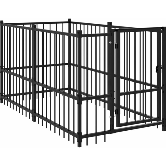 Dog Kennel Black 193.5x97x100 cm Steel Vidaxl n/a