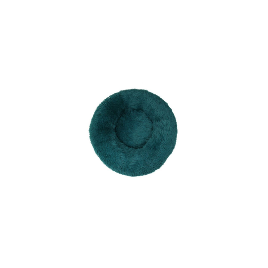 (Dark Green, Diameter 50CM) Pet bed dog cat plush warm pet bed washable fluffy mat donut pet mat