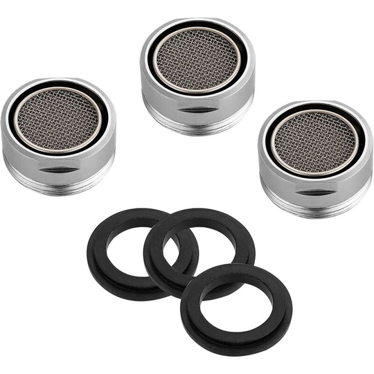 Monly - M24 Faucet Aerator, 3 Pcs Water Saving Faucet Aerator with Filter, Water Saving Faucet Filter Accessories, Faucet Aerator with Seal for