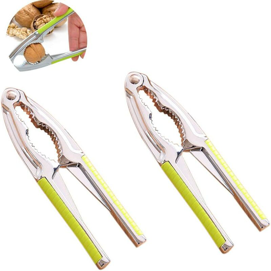 Litzee - 2 pcs Nutcracker Nuts Tool, Crackers Walnut Plier, Metal Nutcracker, Walnut Opener Tool with Non Slip Handle for Lobster, Crab, Nut, Seafood