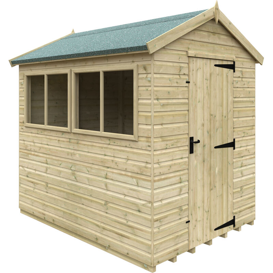 8x6w Pressure Treated Tanalised Shiplap Timber Apex Premier Shed