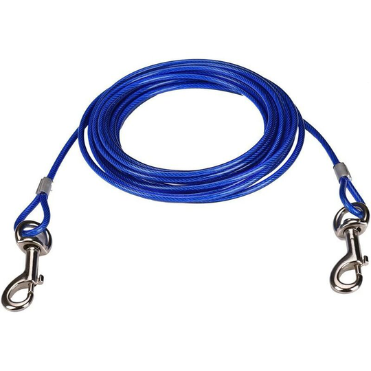 Gift - 10ft/16ft/33ft - Dog Tether Cable, Dog Tie Cable, Pet Tie Cable, Pet Lead for Small/Medium Size (10m, Blue)