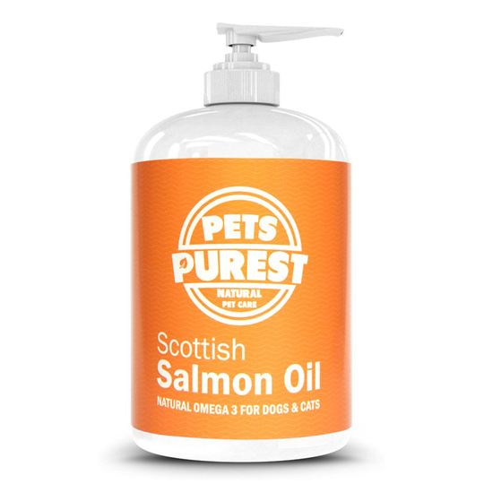 (500 ml) Pets Purest Scottish Salmon Oil For Dogs, Cats, Horses, Ferrets & Pets - Natural Omega 3, 6 & 9 Supplement - Promotes Coat, Skin, Joint & Bra