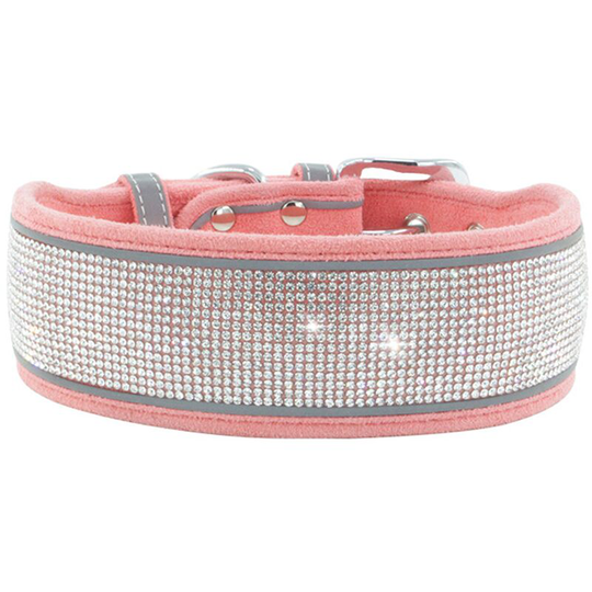 Rhinestone Dog Collar Soft And Comfortable Stylish Dog Collar With Premium Shiny Reflective Strip