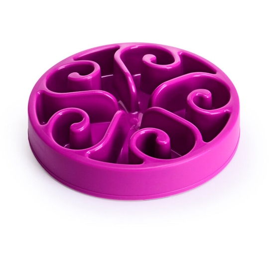 Slow Feeder Dog Bowl-Pet Puppy Fun Puzzle Feeder Non Skid Feeding Bowl l purple - Muff