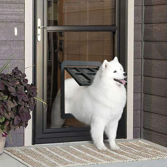 Deckon - Dog Cat Flap, Magnetic Pet Door, Easy Installation Cat Door Cat Flap Mosquito Net (34cm x 44cm)