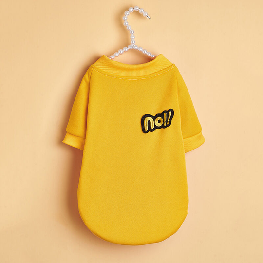 Dog yellow sweatshirt, handsome dog sweatshirt padded fall and winter dog clothes cat clothes (m) back length 30 chest 40 neck circumference 27