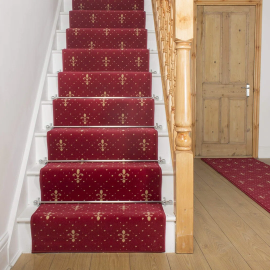Adame Crest Red Stair Runner