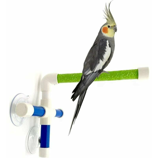 Vogel Portable Suction Cup Shower Rod Window Wall Standing Platform Rack.