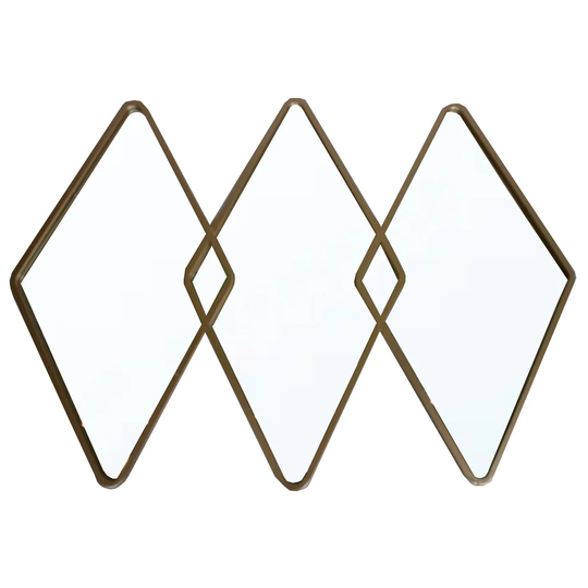 Tamalpais Diamond Metal Framed Wall Mounted Accent Mirror in Golden