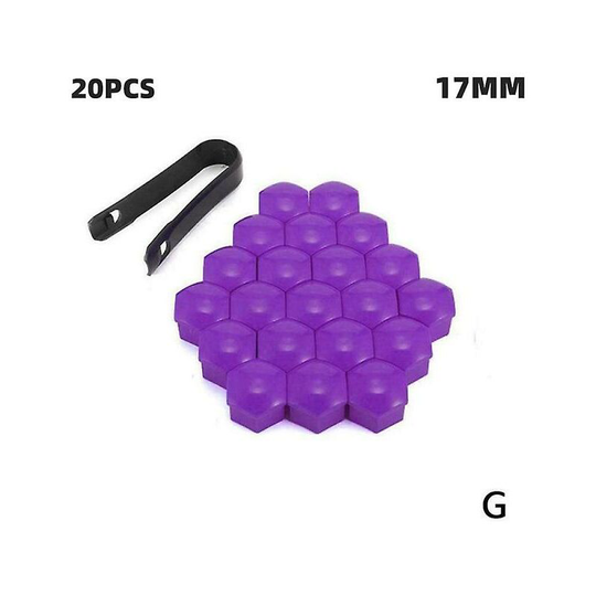 20pcs/lot 17MM/19/21MM Car Wheel Nut Caps abs Auto Trim Tyre Wheel Nut Cover Screw Bolt Protection Covers Screw Protector,Purple21MM Thsinde